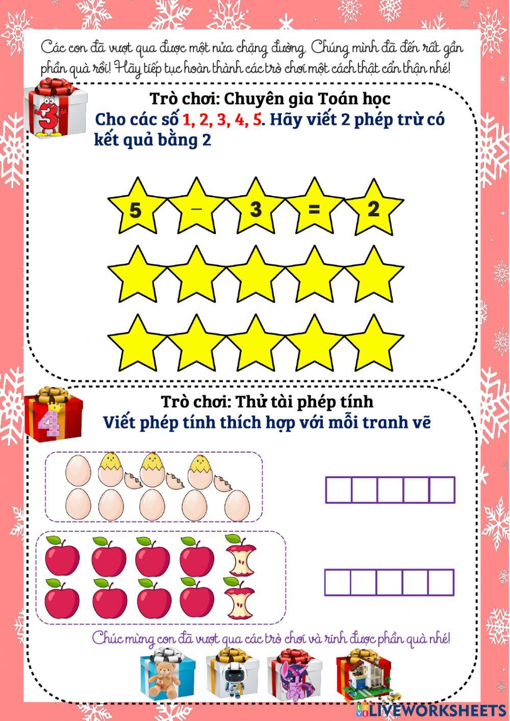 Phiếu toán cuối tuần 14