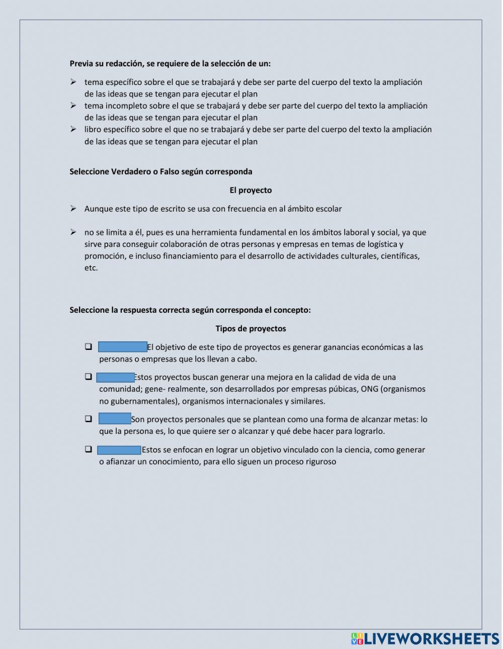 Escritura de un proyecto