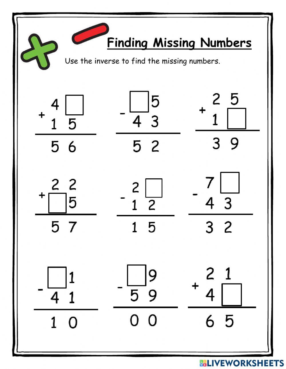 Missing Digit Addition & Subtraction