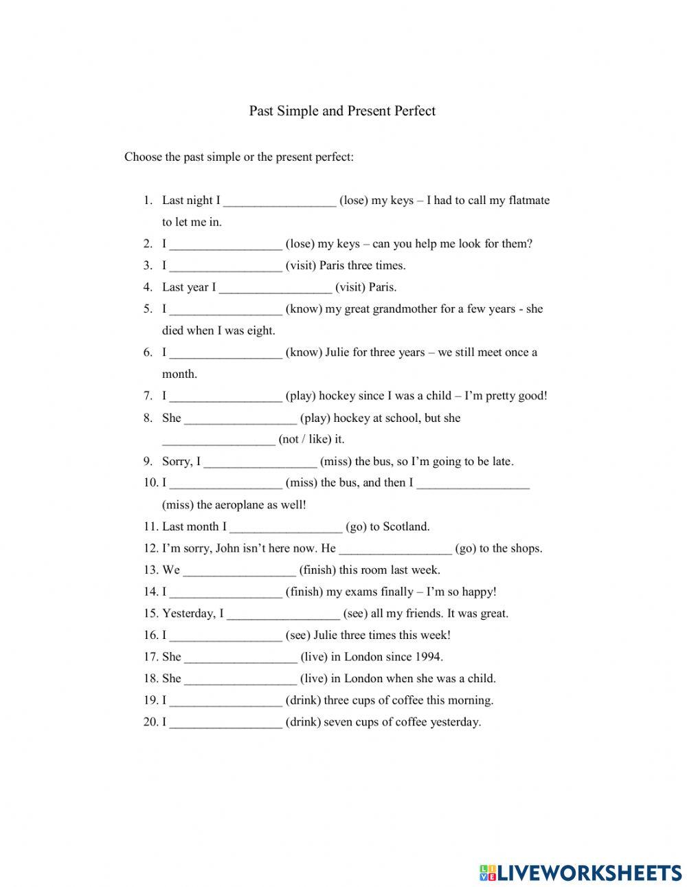 Present perfect and past simple