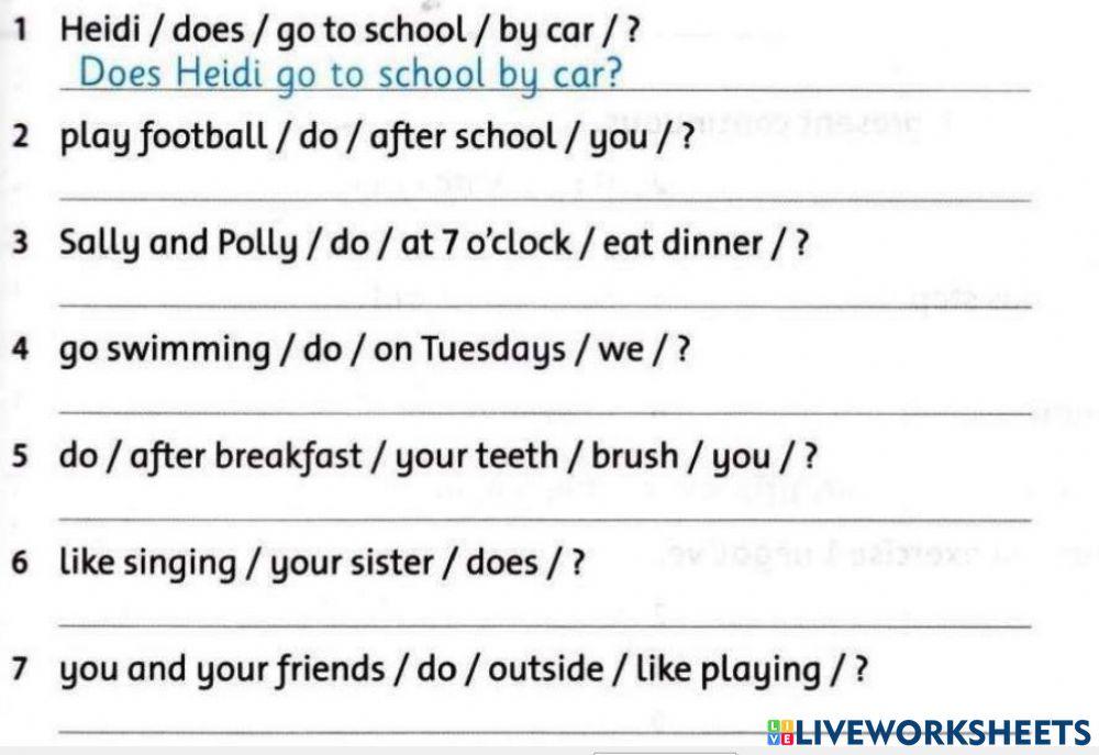 Present simple interogative