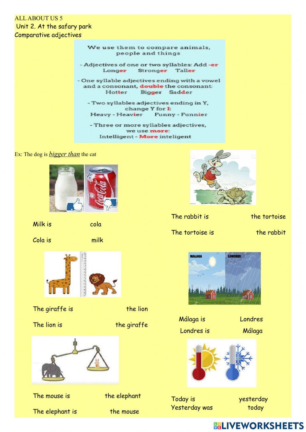 Comparative adjectives