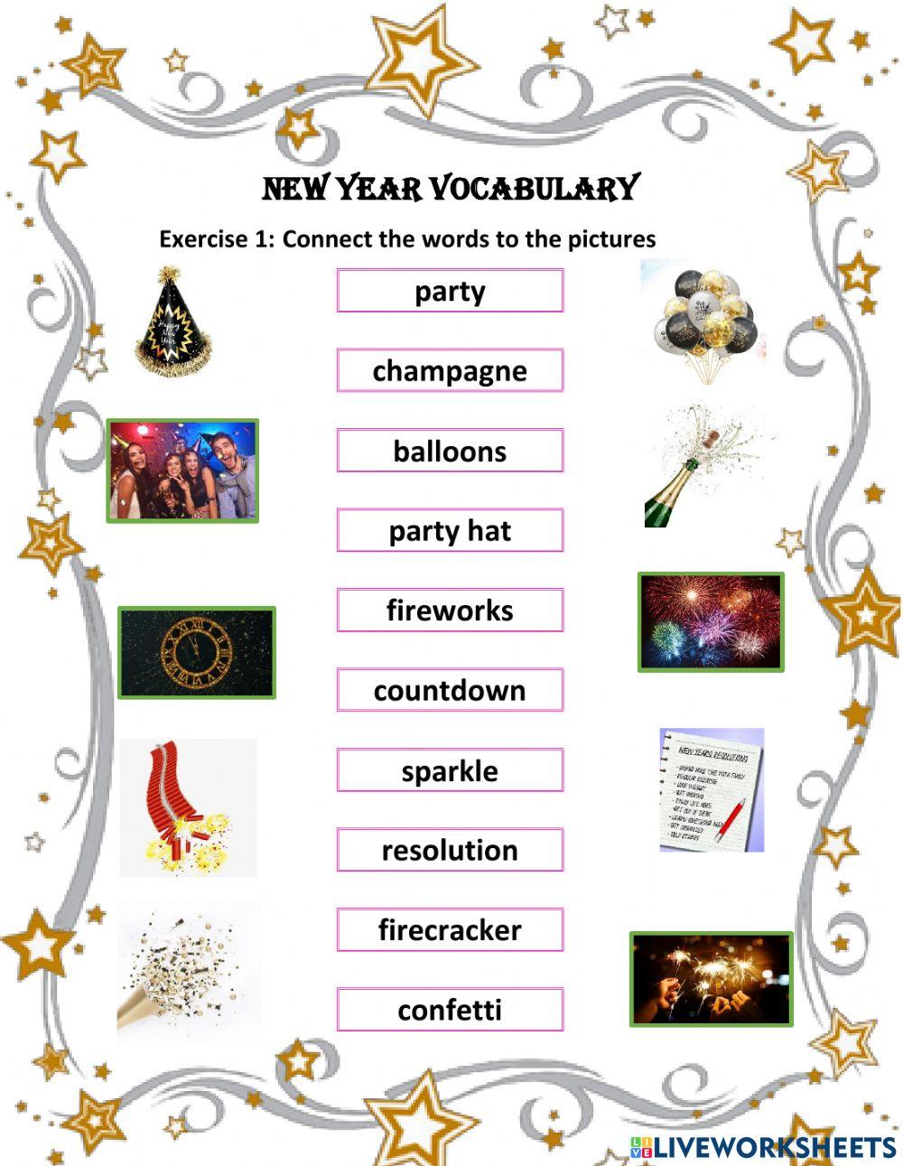 New Year Vocabulary New Year Vocabulary