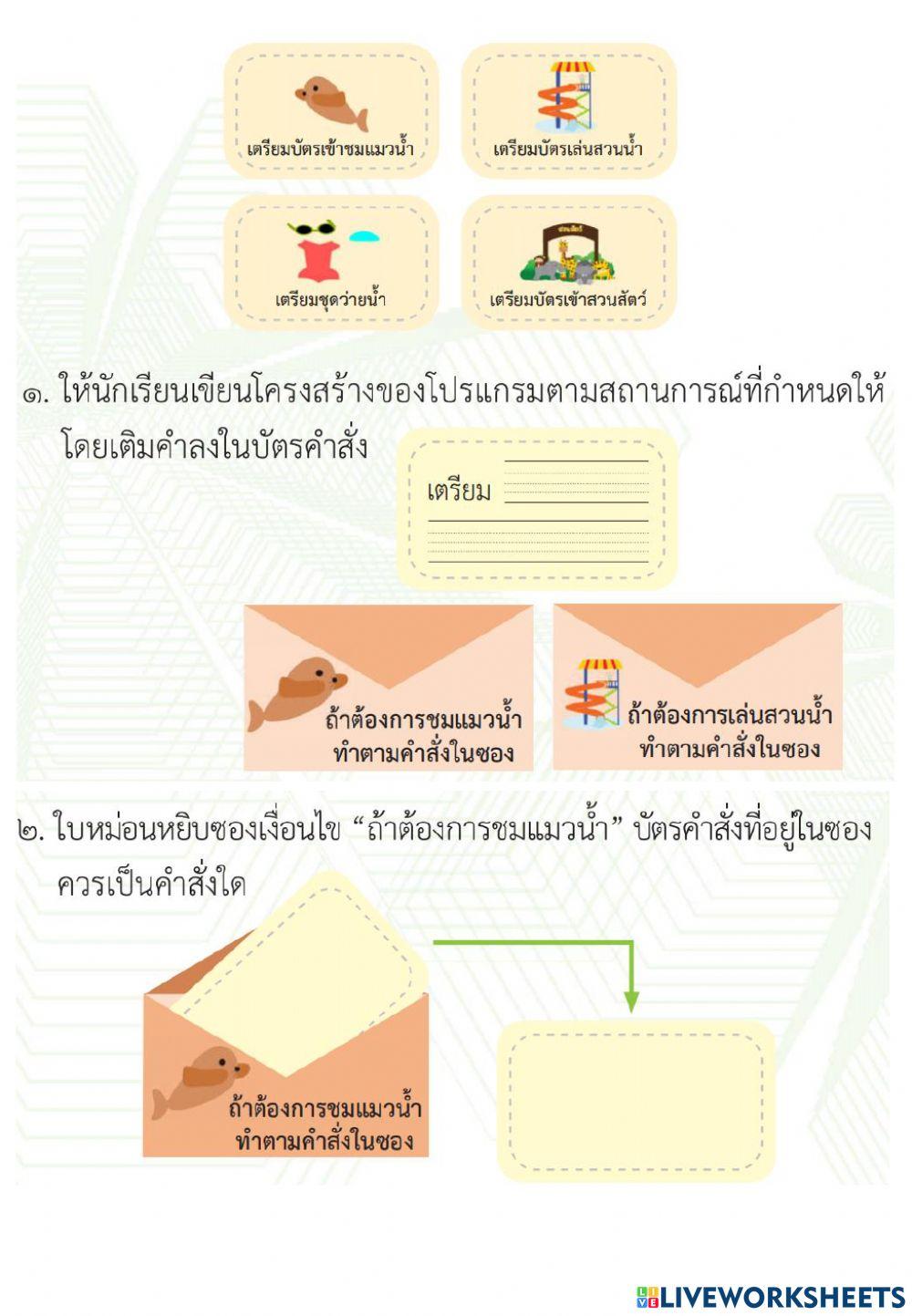 การเขียนโปรแกรม (2) วิทยาการคำนวณป.3