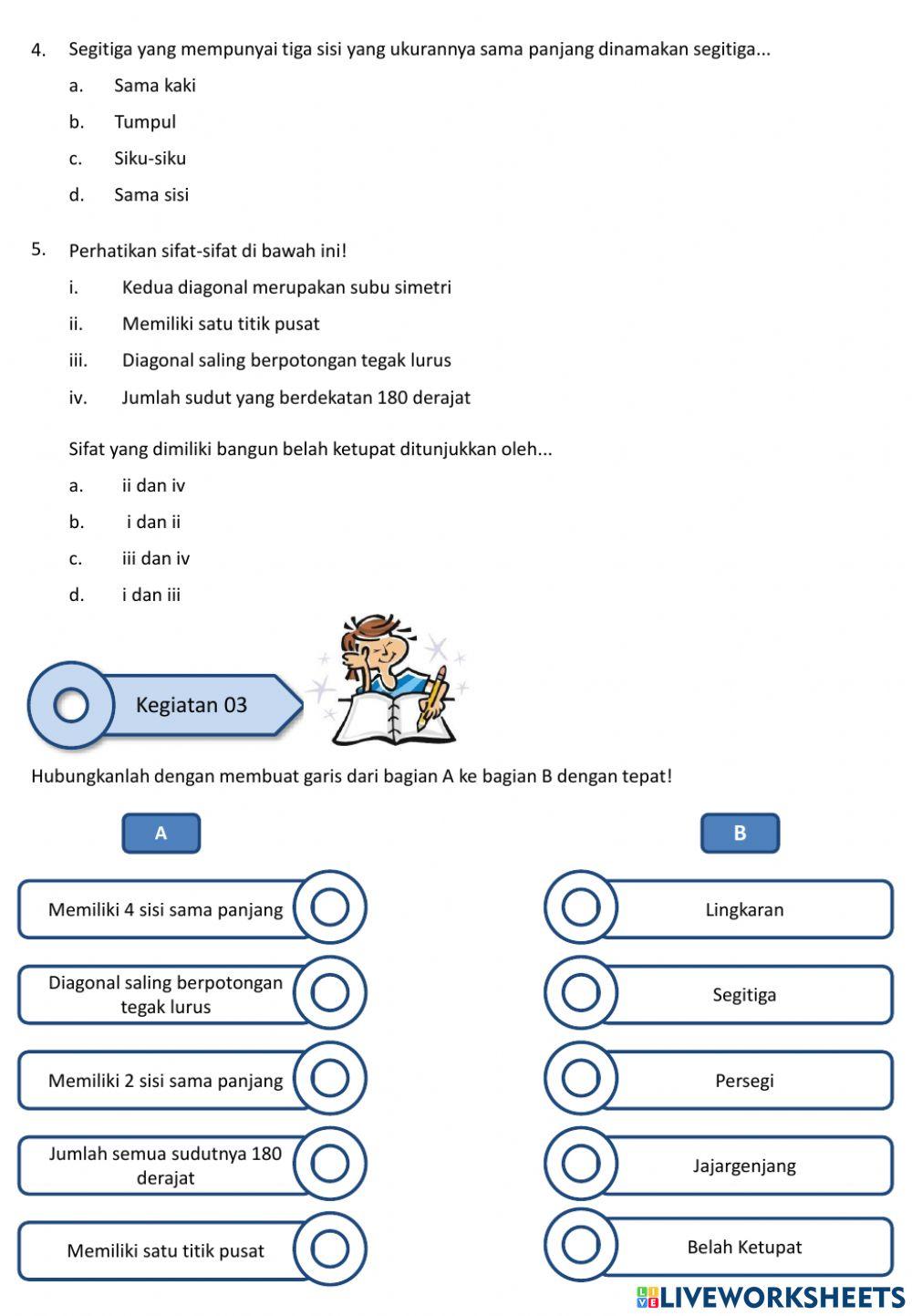 Worksheet Bangun Datar SMP