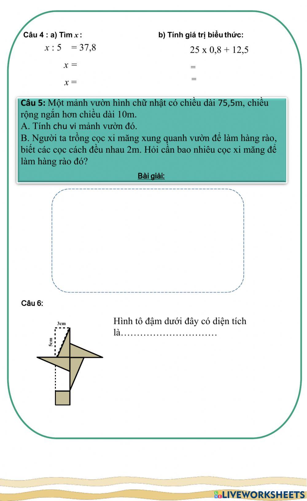 Đề ôn tập toán HK1-2