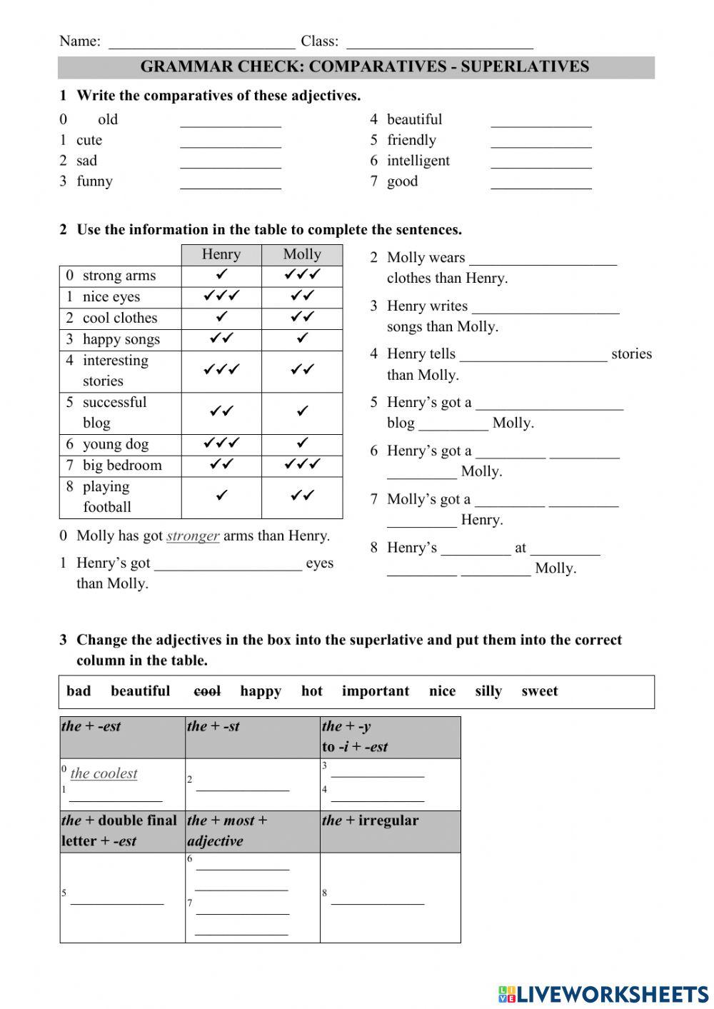 Comparative - superlative
