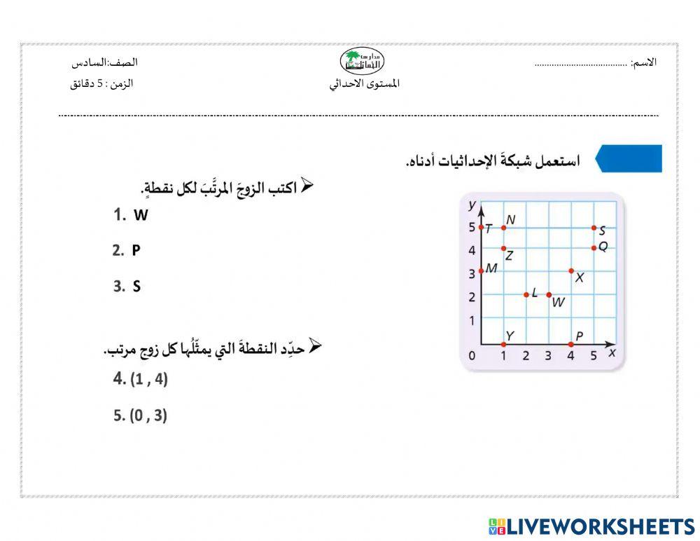 المستوى الاحداثي