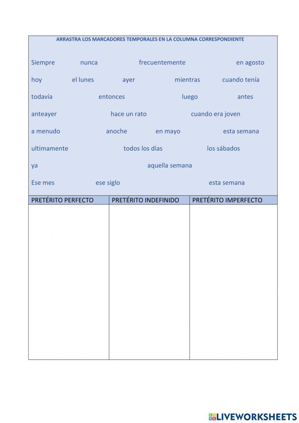 Marcadores temporales