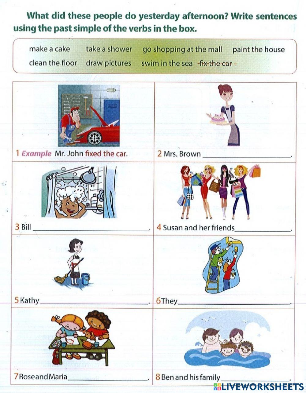 Unit5-past tense sentences-FaFSE grade 5