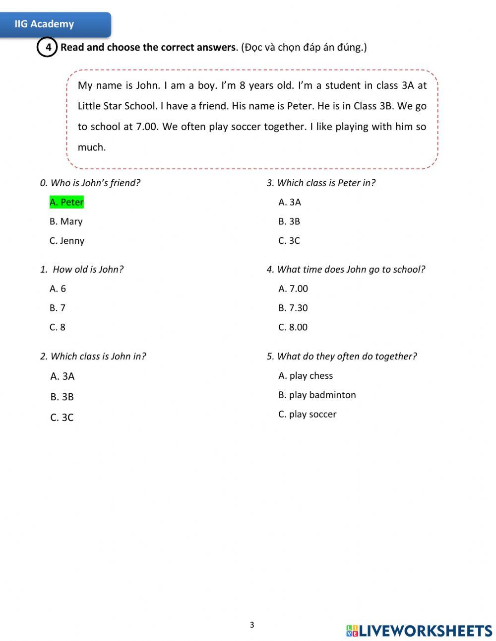 IIG-Grade 3-Worksheet 16