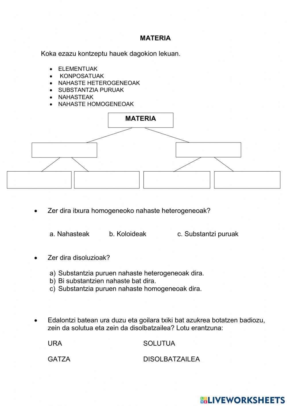Materiaren aniztasuna