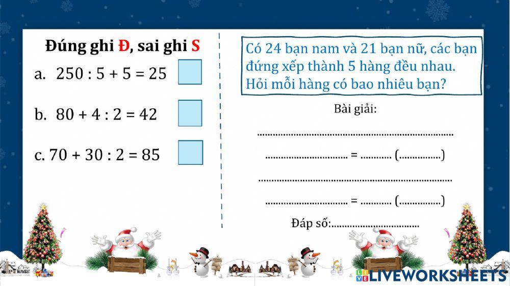 Tính giá trị của biểu thức (tt)