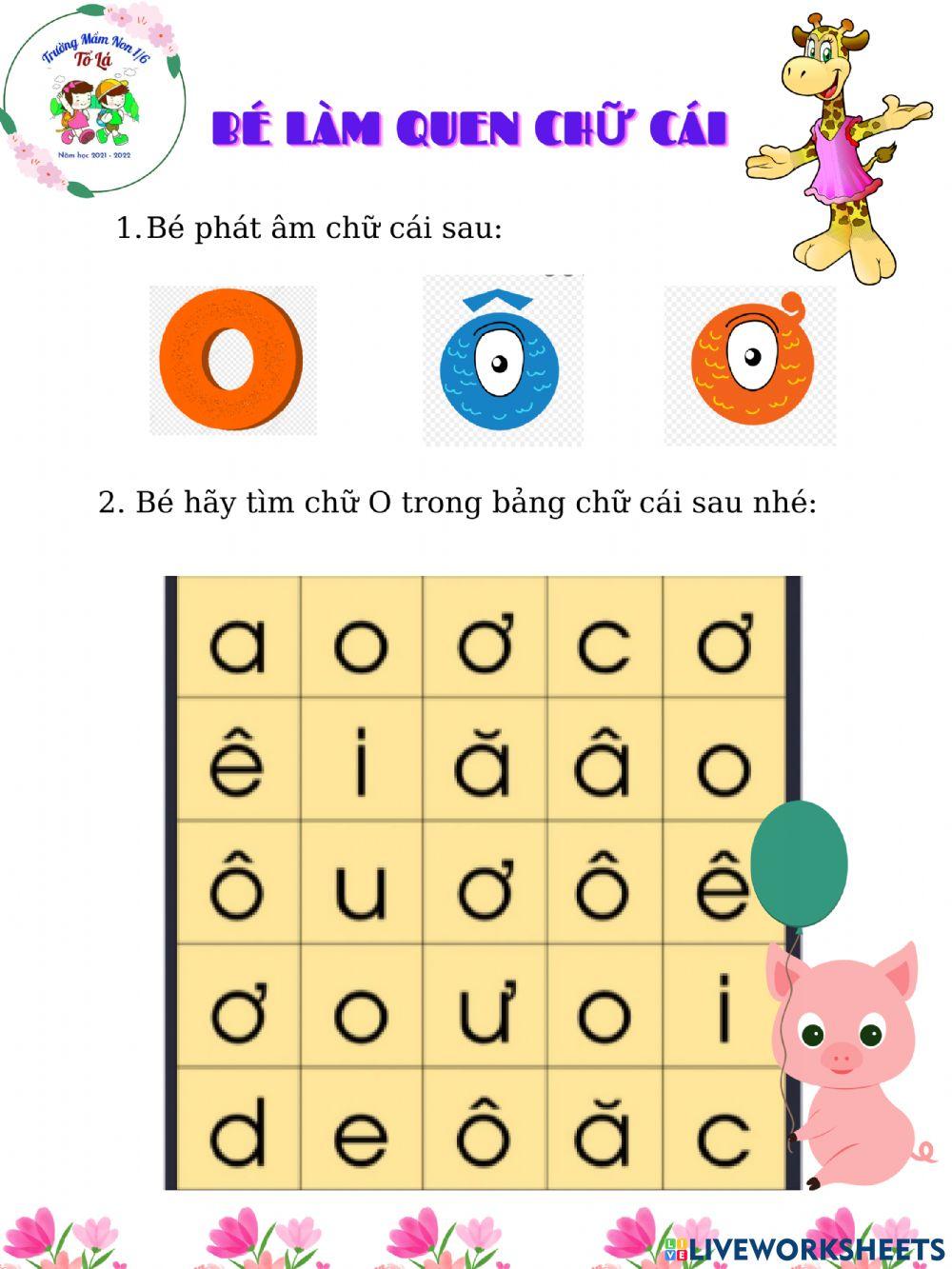 Trò chơi tương tác chữ cái