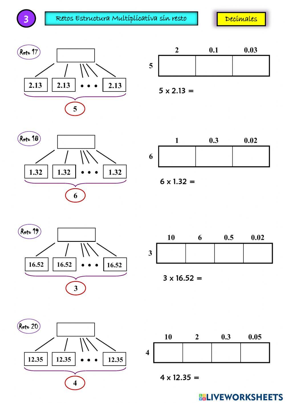 Estructura Multiplicativa - Cálculos (R3)  Decimales