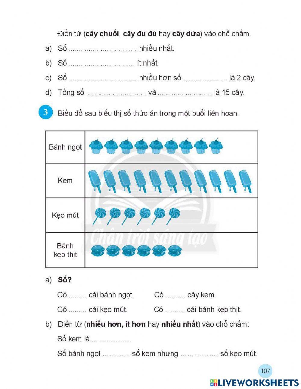 Phiếu bài tập toán trang 105-107 lớp 2