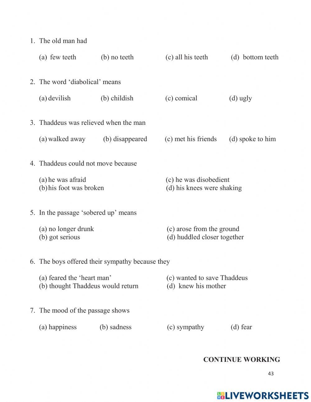 Reading & Comprehension