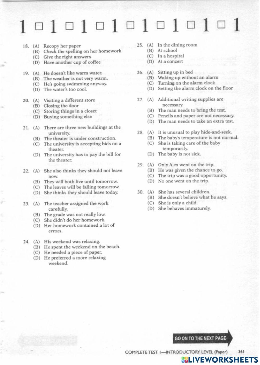 Listening toefl test 1