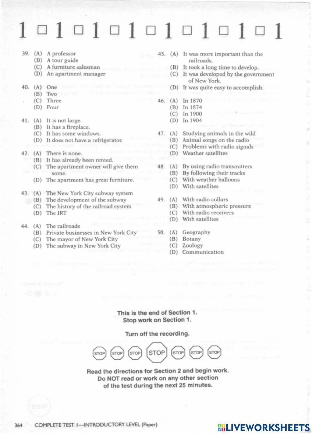 Listening toefl test 1