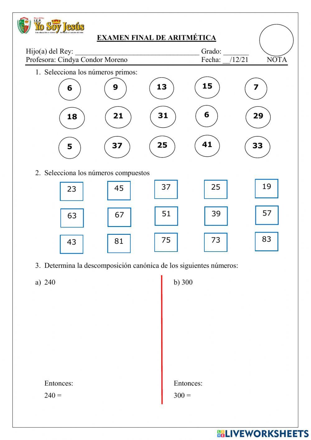 Evaluación de aritmética