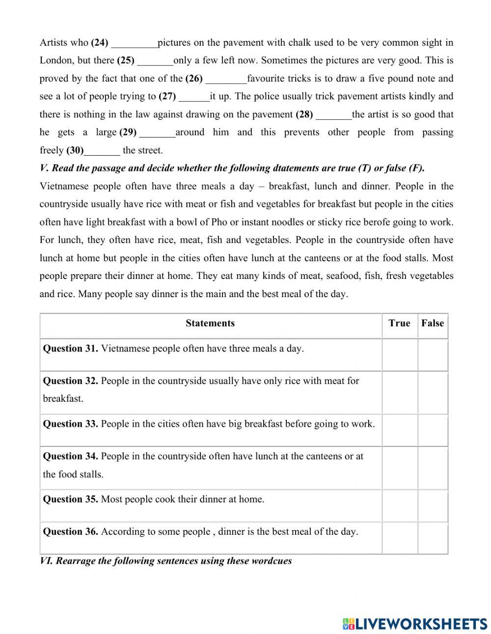 Ôn tập học kì I - lớp 7 (đề 1)