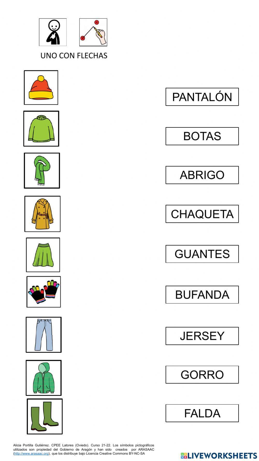 Vocabulario ropa de invierno