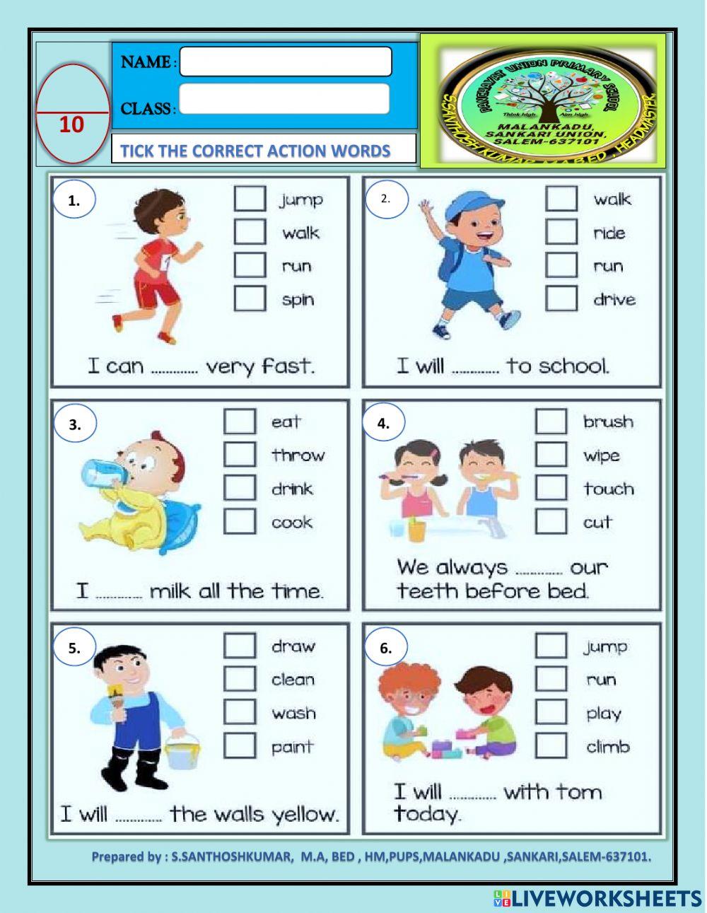 English-action words English-action words
