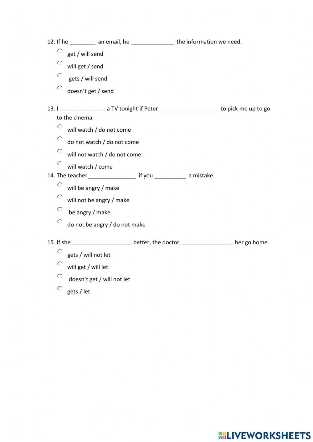 Conditional sentence type 1