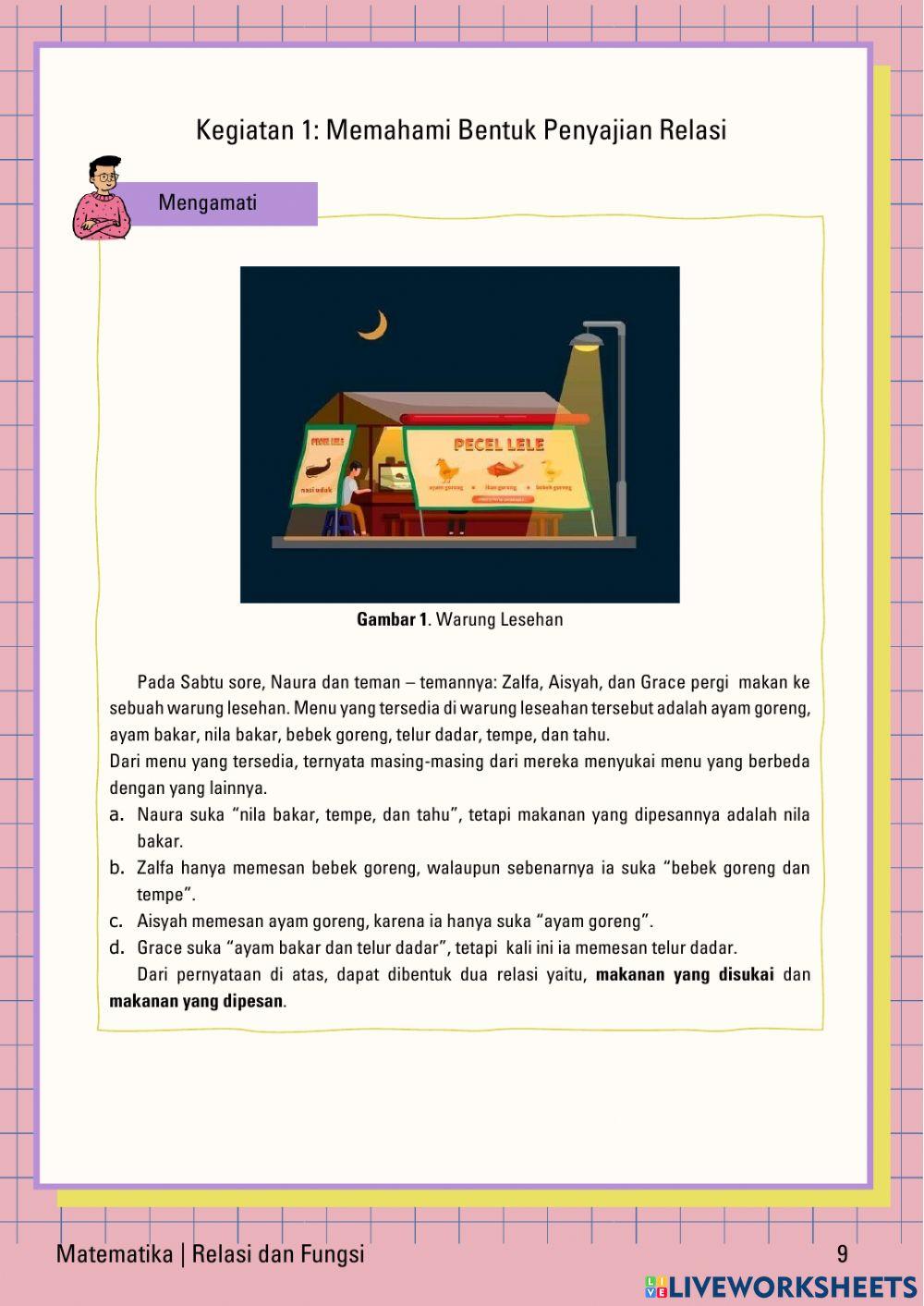E-LKPD Relasi dan Fungsi