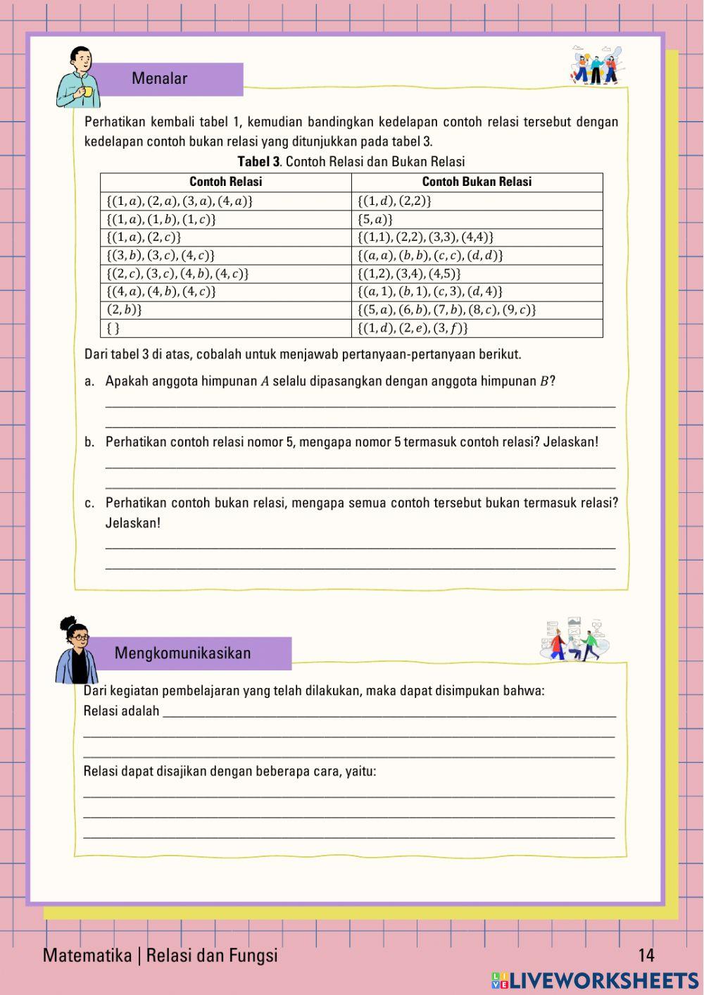 E-LKPD Relasi dan Fungsi