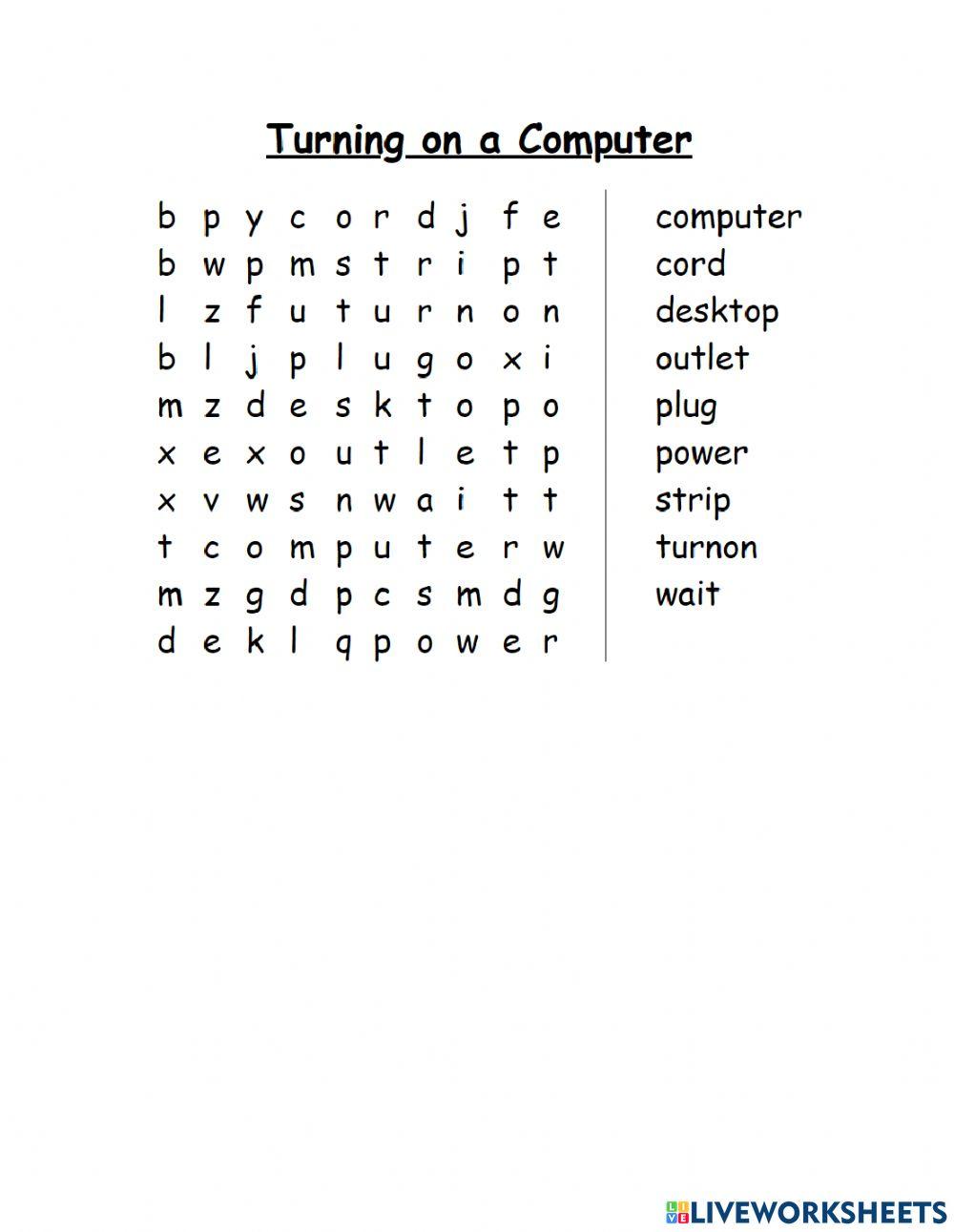 Turning on a computer