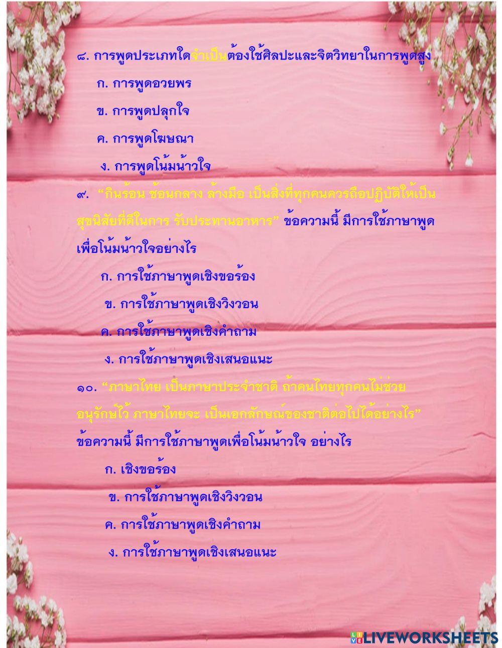 การพูดในโอกาสต่างๆ