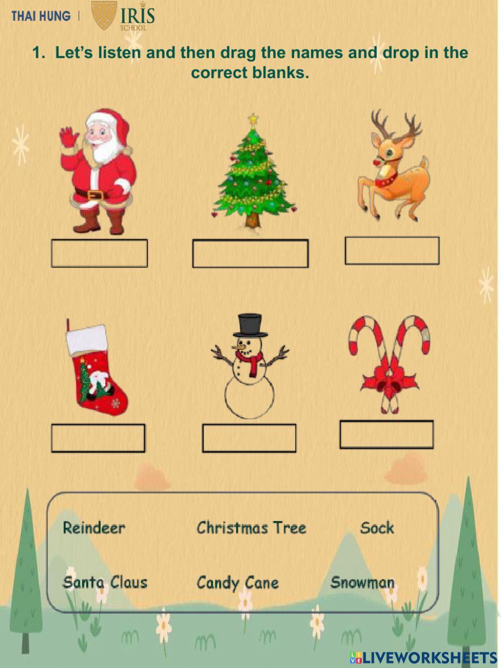 English-Moon-Worksheet about Christmas