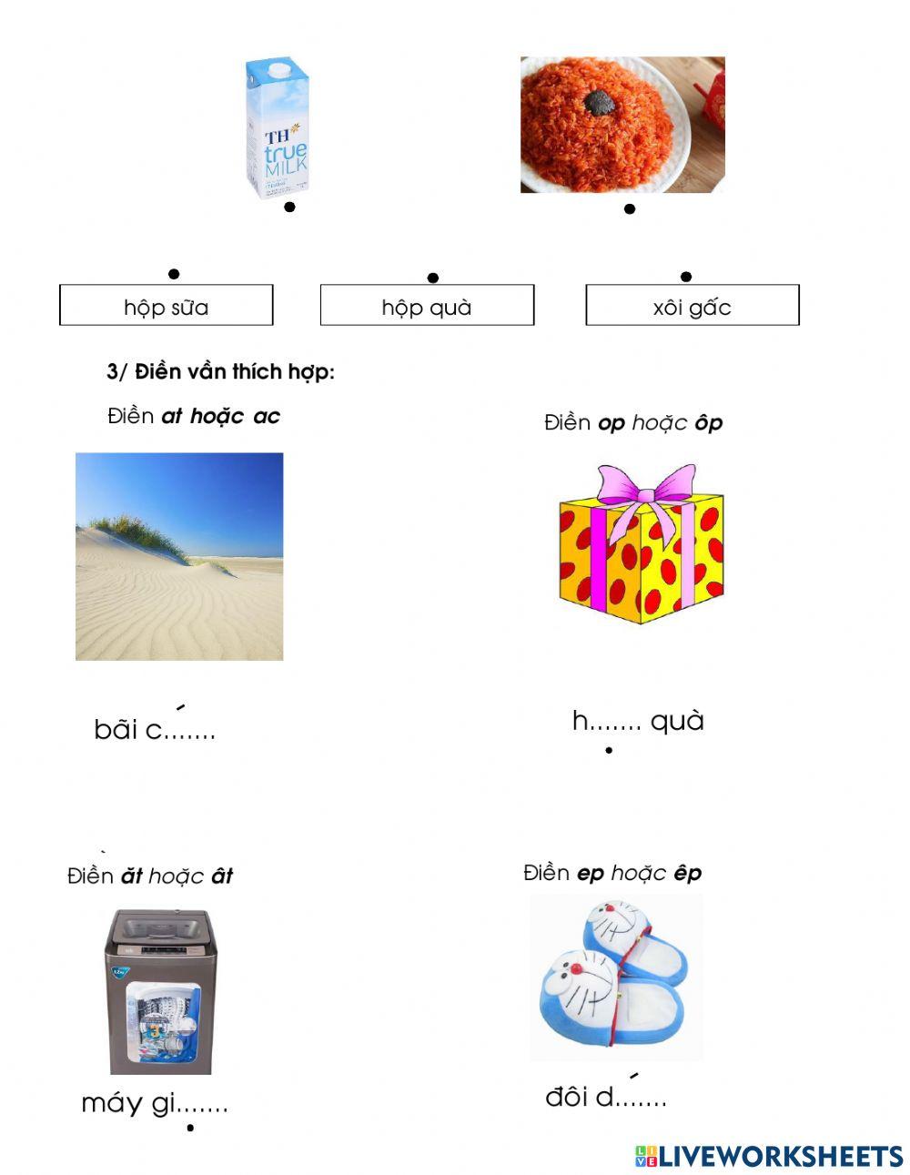 Phiếu Bài tập Tiếng Việt