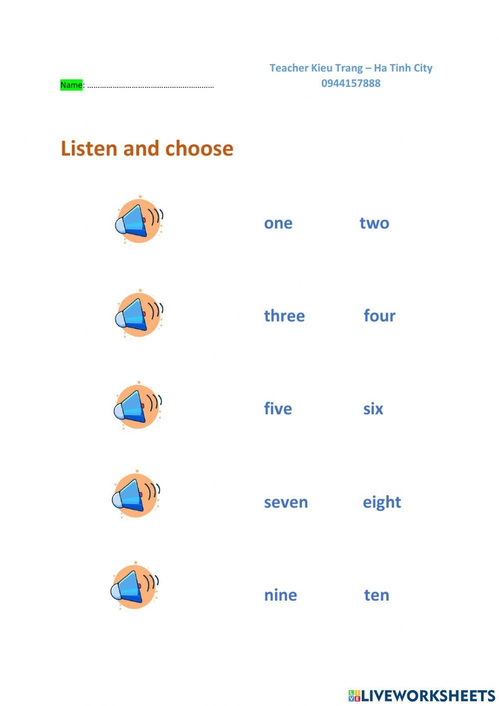 Number 1 to 14 review sentences Family and friends Starter