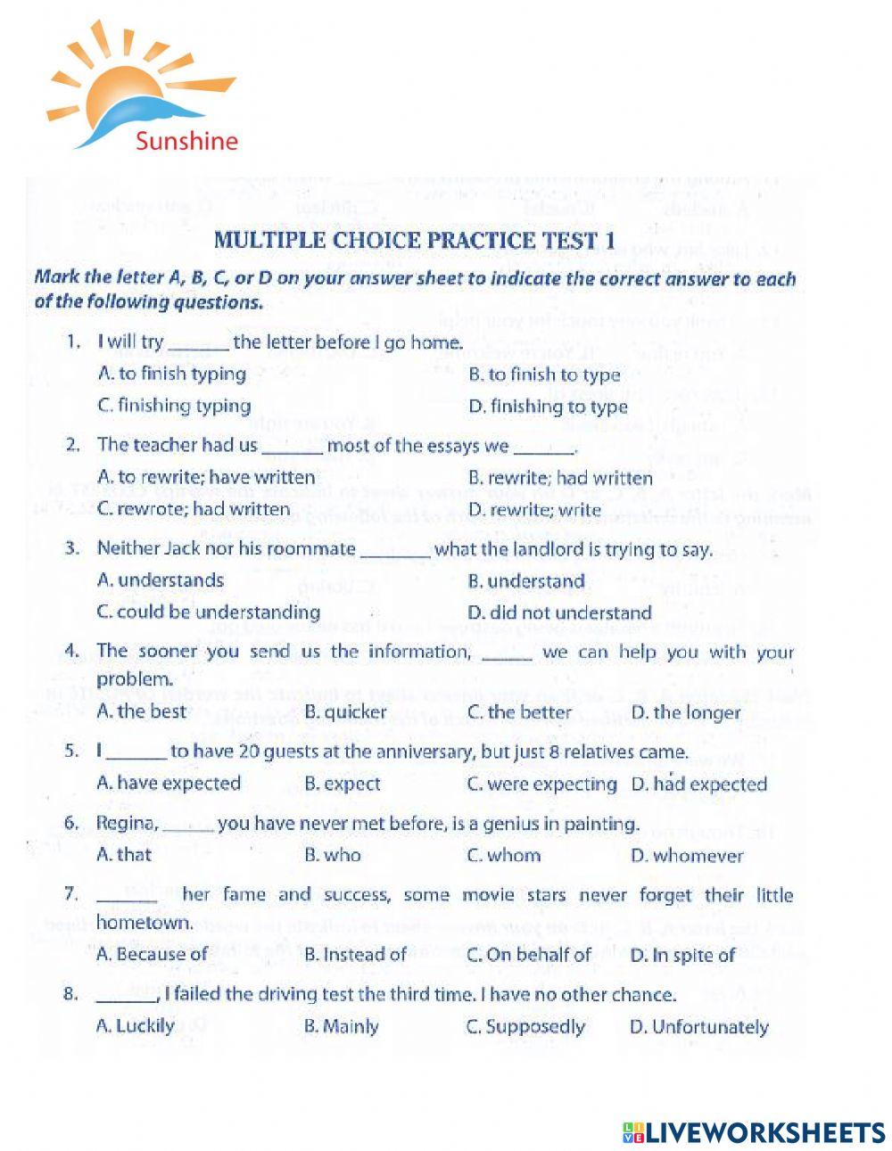 THPT - Practice test 1