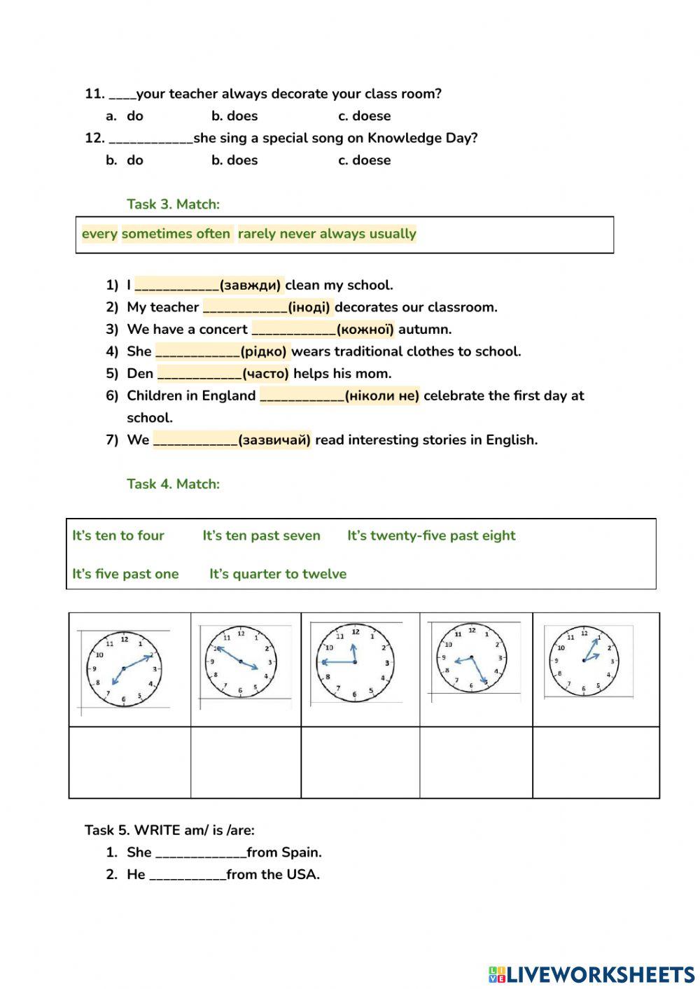 4th Grade Semester Test