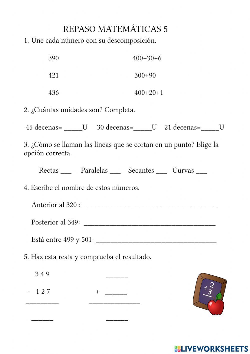 Repaso matemáticas 5