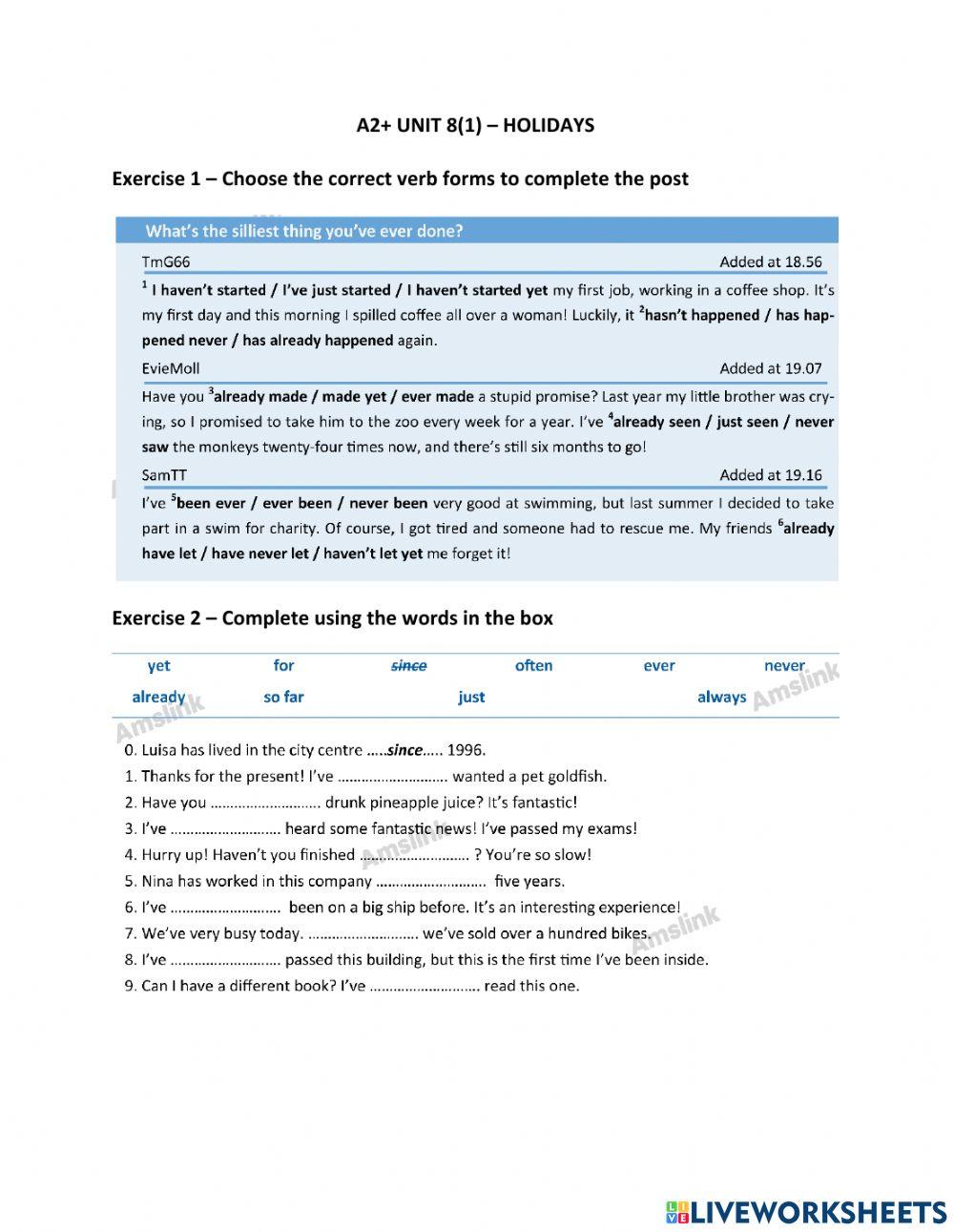 Present perfect vs Past Simple