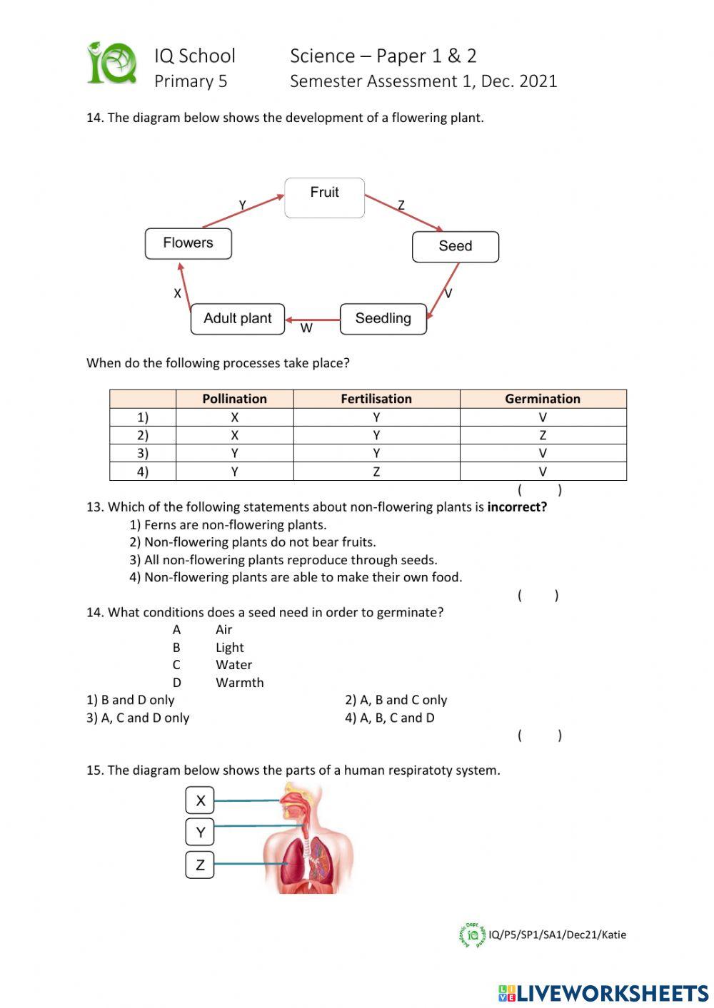 5e1 SCIENCE SA1 2021