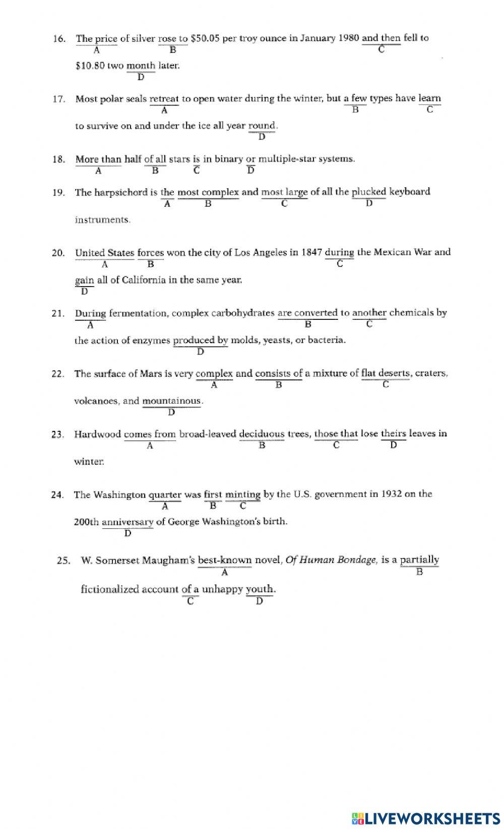 Lia toefl test structure and written expression online exercise for