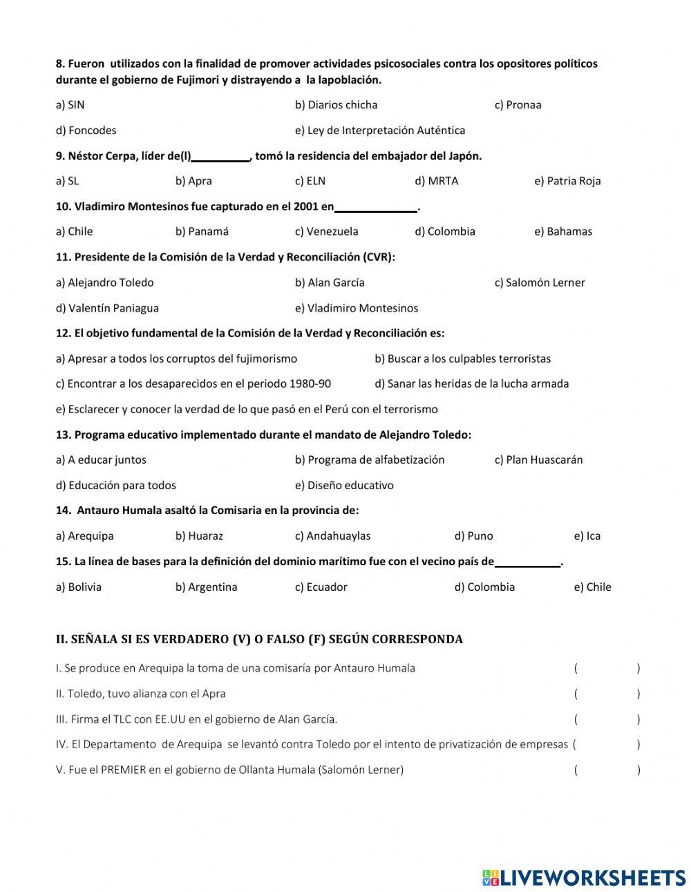 Gobiernos del perú fines del siglo xx e inicios del siglo xxi Gobiernos del perú fines del siglo xx e inicios del siglo xxi