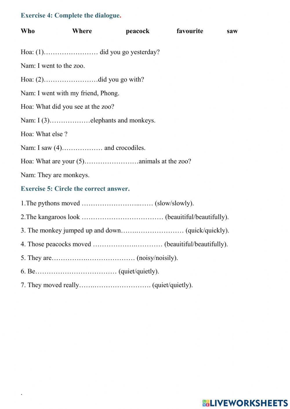 Unit 9 What did you see at the zoo?