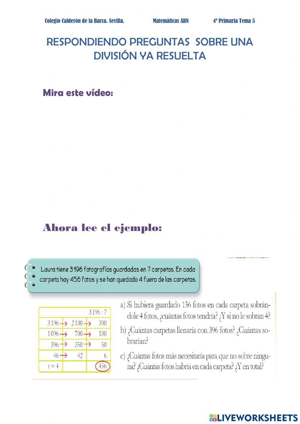 Respondiendo preguntas división abn