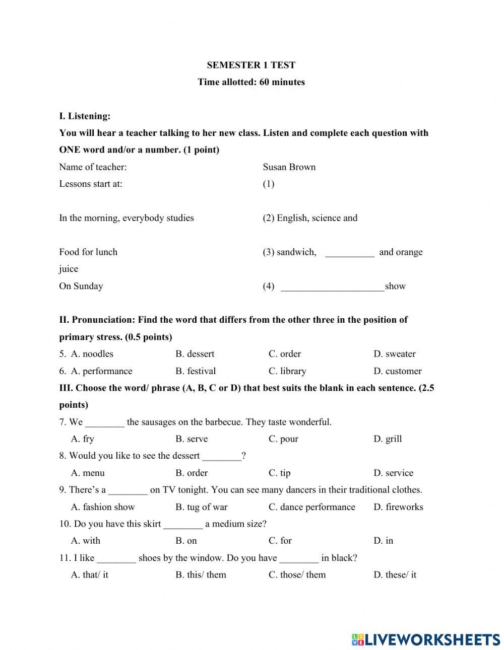 ENDSEMESTER1 English 6 I learn