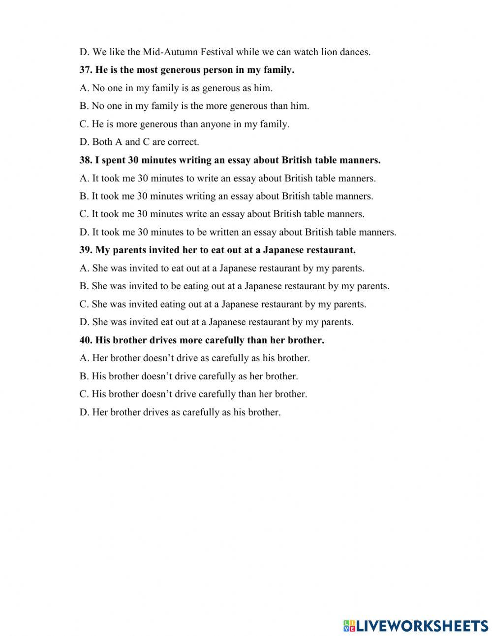 Revision for The first term test-grade 8