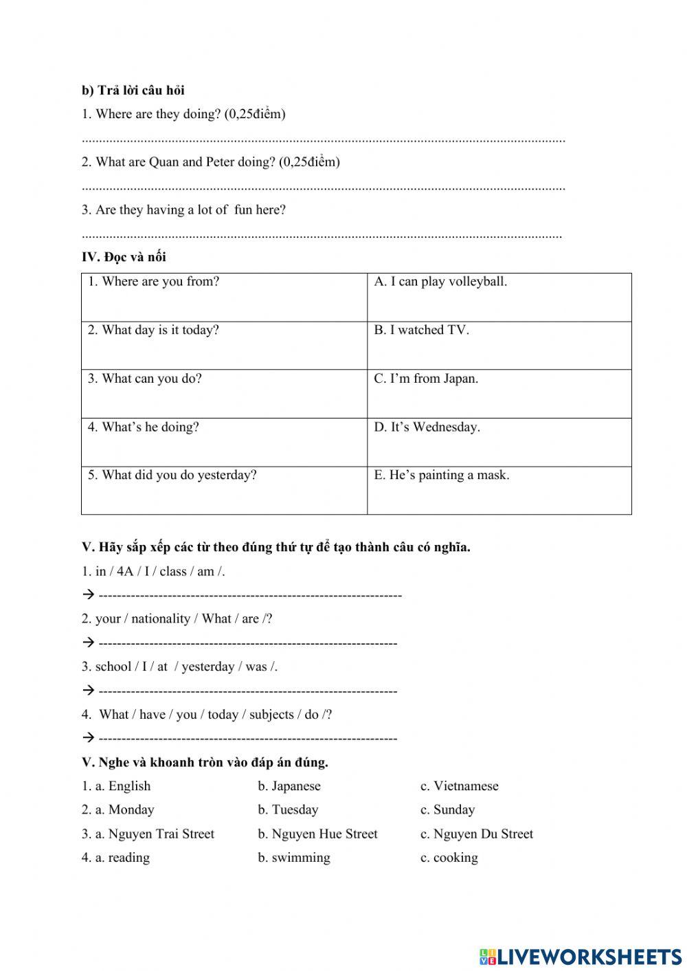 Thi học kỳ 1- TA lop 4