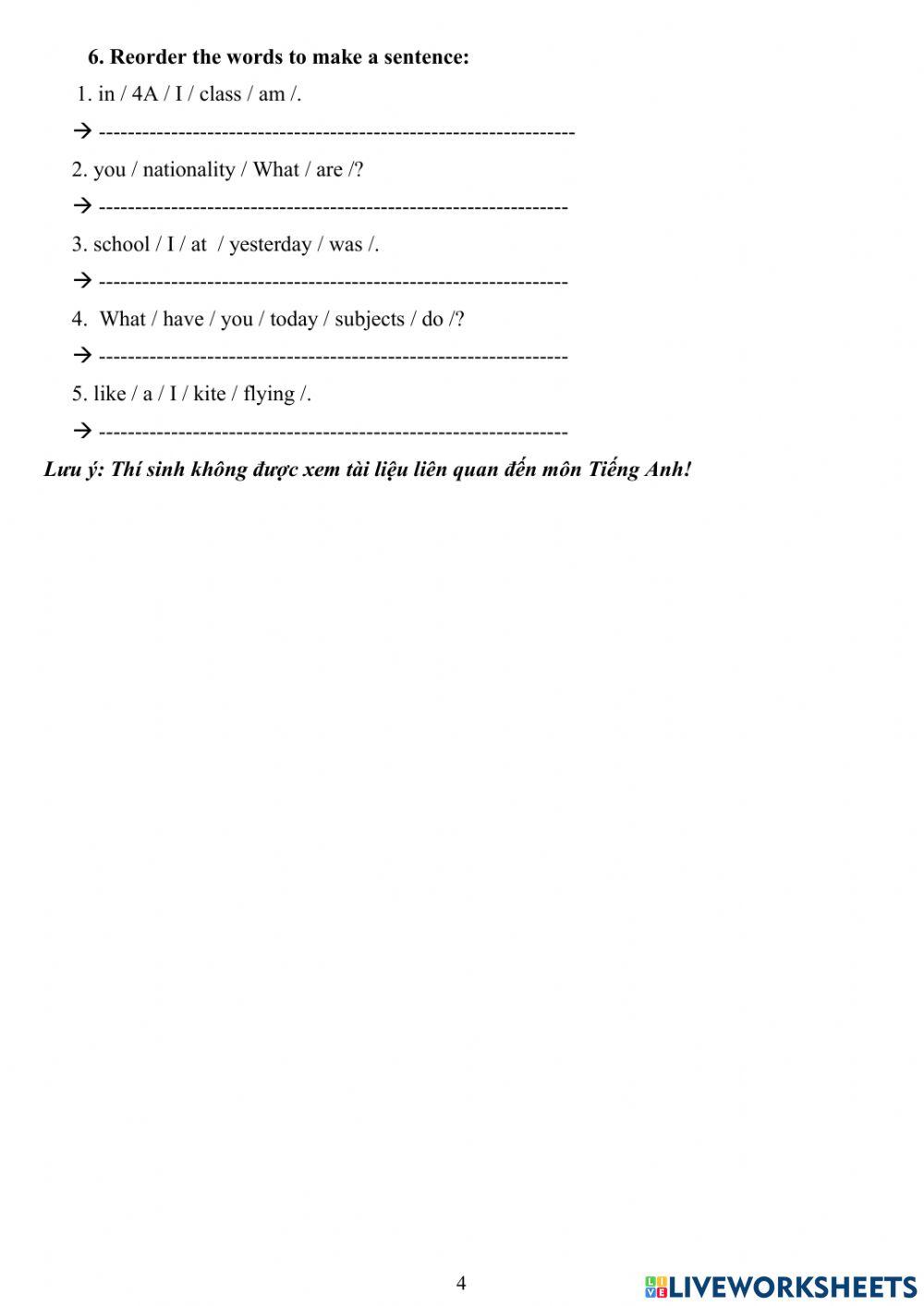 Đề số 3 - đề thi hk 1 - grade 4