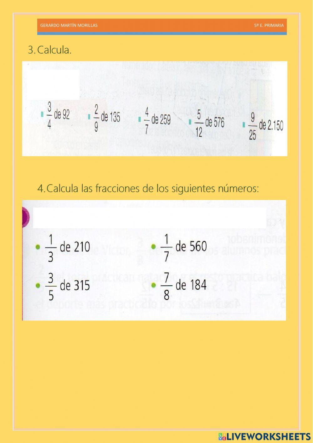 Cálculo y operaciones. Ficha 14.