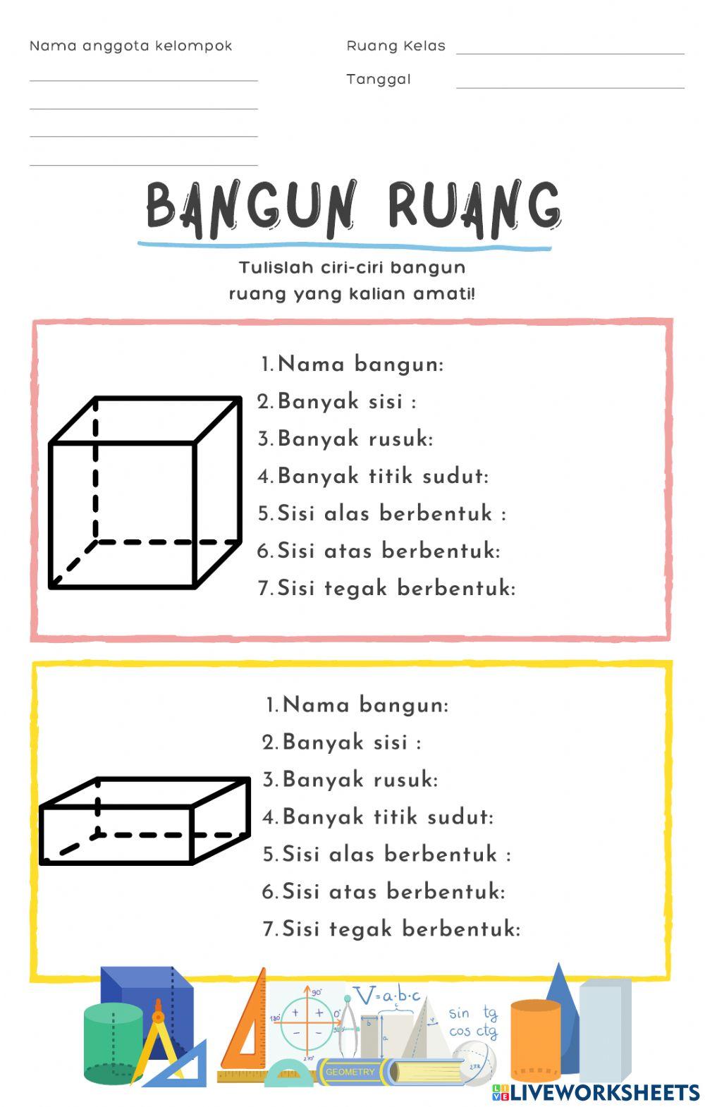 Susulan Tugas kelompok bangun ruang